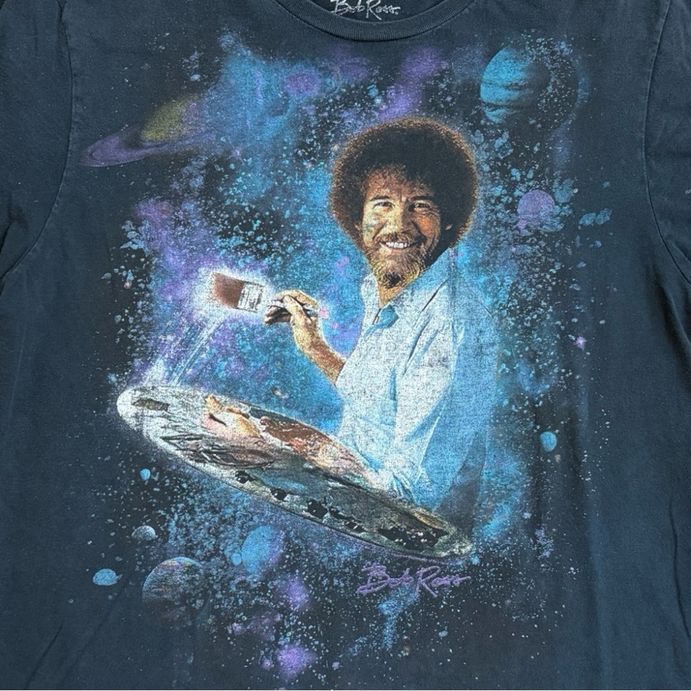 Bob Ross Galaxy Painting Graphic Tee - Picture 3 of 5
